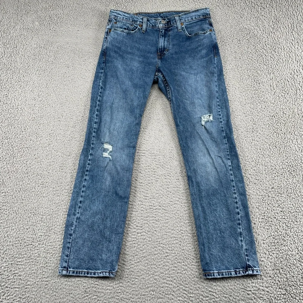 Levi's Jeans Mens 30x30 Blue 502 Regular Taper Distressed Stretch 29507-1117